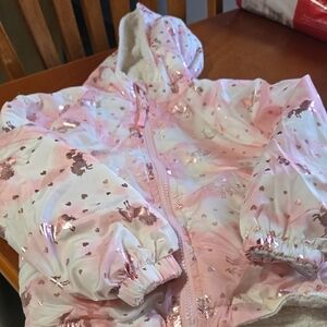 Pink Unicorn Puffer Jacket Size 4t Girls
